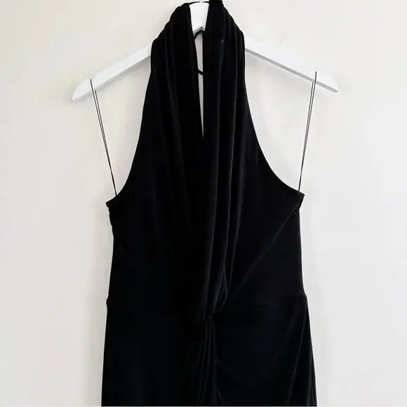 Significant Other Black Halter Dress Low Back Deep V New Year’s  Size 8 - Picture 5 of 9